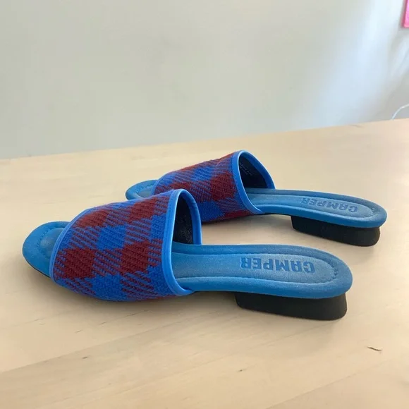 Camper Blue and Red Plaid Slides - Picture 6 of 6